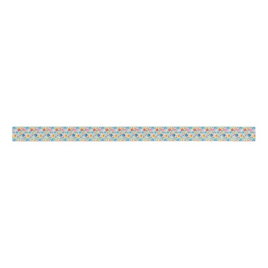 Folk Art Flower Pattern 2 Grosgrain Lint (Voorkant)