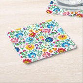 Folk Art Flower Pattern 2 Kartonnen Onderzetters (Schuin)