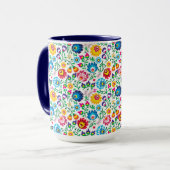 Folk Art Flower Pattern 2 Mok (Voorkant links)