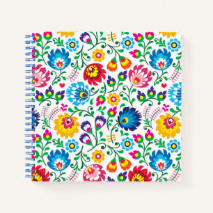 Folk Art Flower Pattern 2 Notitieboek