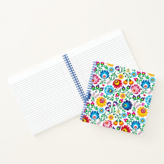 Folk Art Flower Pattern 2 Notitieboek (Binnen)