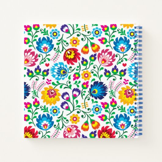 Folk Art Flower Pattern 2 Notitieboek (Achterkant)
