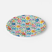 Folk Art Flower Pattern 2 Papieren Bordje (Gekanteld)