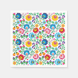 Folk Art Flower Pattern 2 Servet