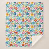 Folk Art Flower Pattern 2 Sherpa Deken (Voorkant)