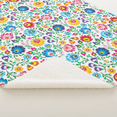 Folk Art Flower Pattern 2 Sherpa Deken (3/4)