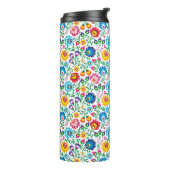 Folk Art Flower Pattern 2 Thermosbeker (Gedraaid links)