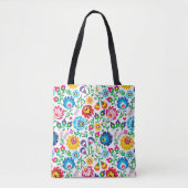 Folk Art Flower Pattern 2 Tote Bag (Voorkant)