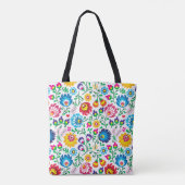 Folk Art Flower Pattern 2 Tote Bag (Achterkant)