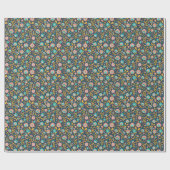 Folk Art Flower Pattern Cadeaupapier (Vlak)