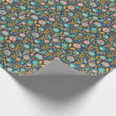 Folk Art Flower Pattern Cadeaupapier (Hoek)