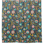 Folk Art Flower Pattern Douchegordijn (Voorkant)