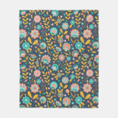 Folk Art Flower Pattern Fleece Deken (Voorkant)