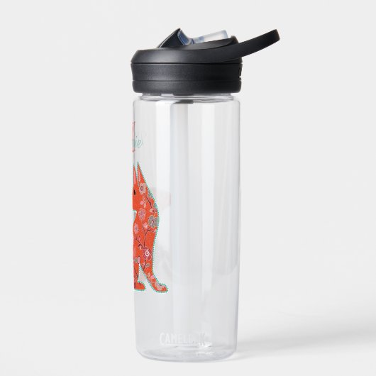 Folk Art Flower Pattern Fox Personalised Waterfles (Links)