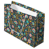 Folk Art Flower Pattern Groot Cadeauzakje (Voorkant Gekanteld)