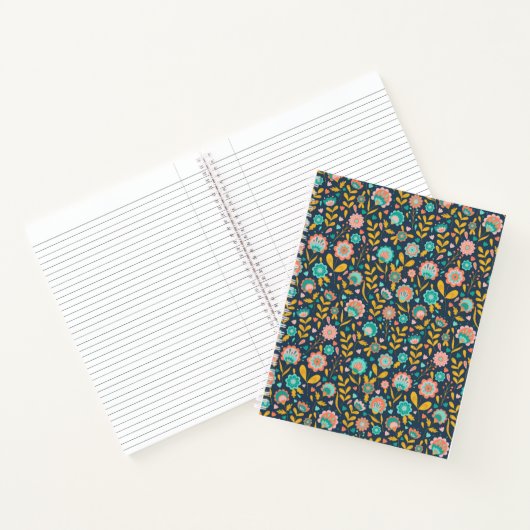 Folk Art Flower Pattern Notitieboek (Binnen)