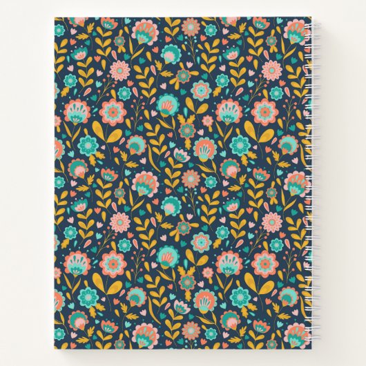Folk Art Flower Pattern Notitieboek (Achterkant)