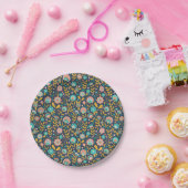 Folk Art Flower Pattern Papieren Bordje (Feest)