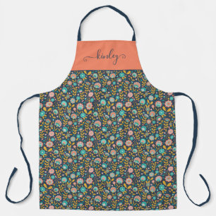 Folk Art Flower Pattern Schort