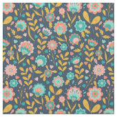 Folk Art Flower Pattern Stof (Close Up)