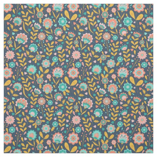 Folk Art Flower Pattern Stof (Swatch)