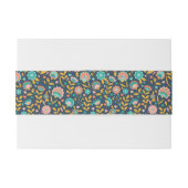 Folk Art Flower Pattern Uitnodigingen Wikkel (Achterkant Voorbeeld)