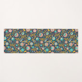 Folk Art Flower Pattern Yogamat (Voorkant (horizontaal))