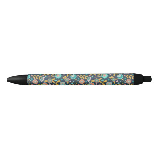 Folk Art Flower Pattern Zwarte Inkt Pen (Voorkant)