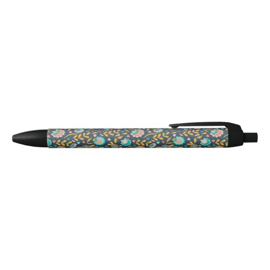 Folk Art Flower Pattern Zwarte Inkt Pen (Bovenkant)