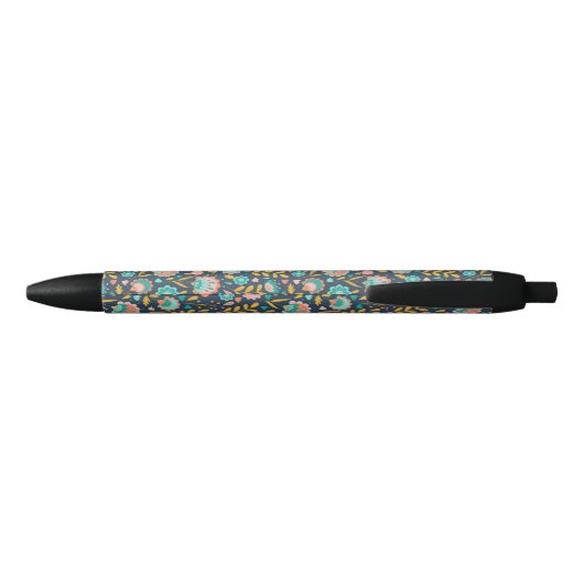 Folk Art Flower Pattern Zwarte Inkt Pen (Achterkant)