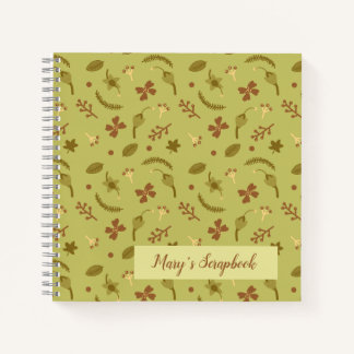 Folk Art Flowers Green Notitieboek