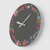Folk Art Flowers II-wandklok Grote Klok (Hoek)