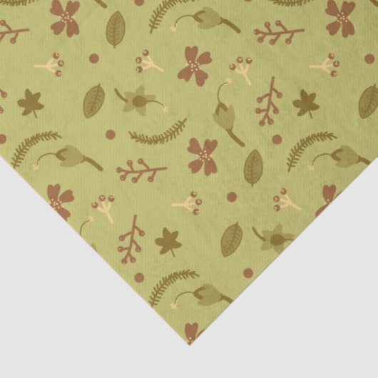 Folk Art Flowers in Green Tissuepapier (Detail)