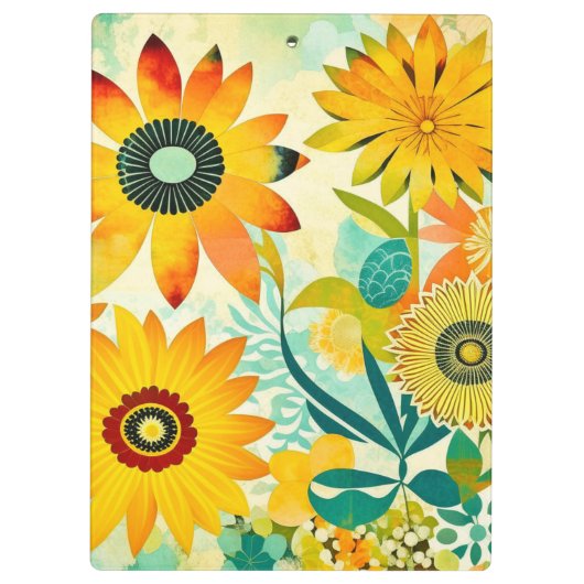  Folk Art Flowers monogram Klembord (Achterkant)