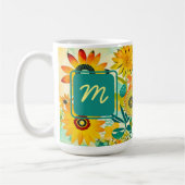  Folk Art Flowers monogram Koffiemok (Links)