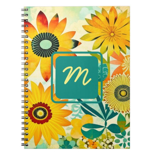  Folk Art Flowers monogram Notitieboek (Voorkant)