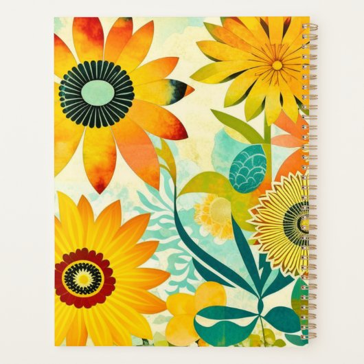  Folk Art Flowers monogram Planner (Achterkant)