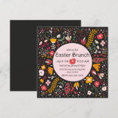 Folk Art Flowers Pasen Kaart (Voorkant / Achterkant)