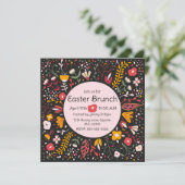 Folk Art Flowers Pasen Kaart (Staand voorkant)