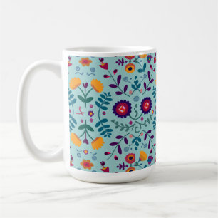 Folk Art Flowers Pattern Koffiemok