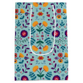  Folk Art Flowers Pattern Medium Cadeauzakje (Achterkant)