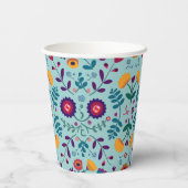  Folk Art Flowers Pattern Papieren Bekers (Achterkant)