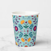  Folk Art Flowers Pattern Papieren Bekers (Links)