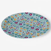  Folk Art Flowers Pattern Papieren Bordje (Gekanteld)