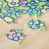 Folk Art Flowers Spring Green Pastel Colors Legpuzzel (Zijkant)