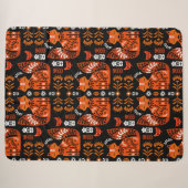 Folk Art Fox en Hen Sherpa Deken (Voorkant (horizontaal))