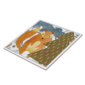 Folk Art Fox Kerstmis Tegeltje (Zijkant)