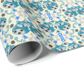 Folk Art Fox Print Decor Cadeaupapier (Rol Hoek)