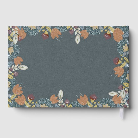 Folk Art Frame in Blue Brown Tan Gastenboek (Achterkant)