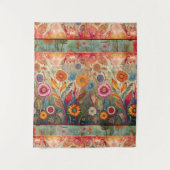 Folk Art Garden Tapestry Wandkleed (Voorkant)